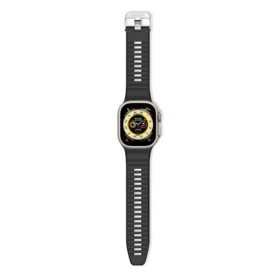 Decoded AppleWatch 49/45/44/42 mm Gen 1-9-SE Silicone Ultra Traction Strap - black
